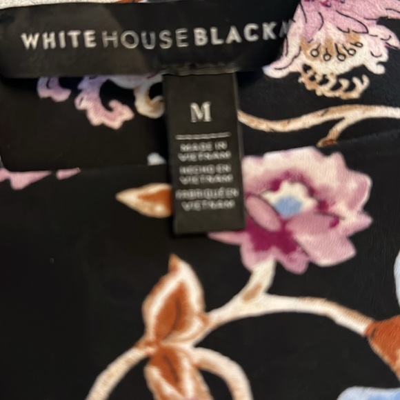 White House Black Market Medium Floral Blouse Rayon - Picture 4 of 4